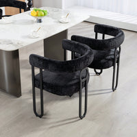 Stylish Chenille Fabric Upholstered Barrel Accent Chairs For Living Room – Set Of 2 Beige Kitchen Armchairs