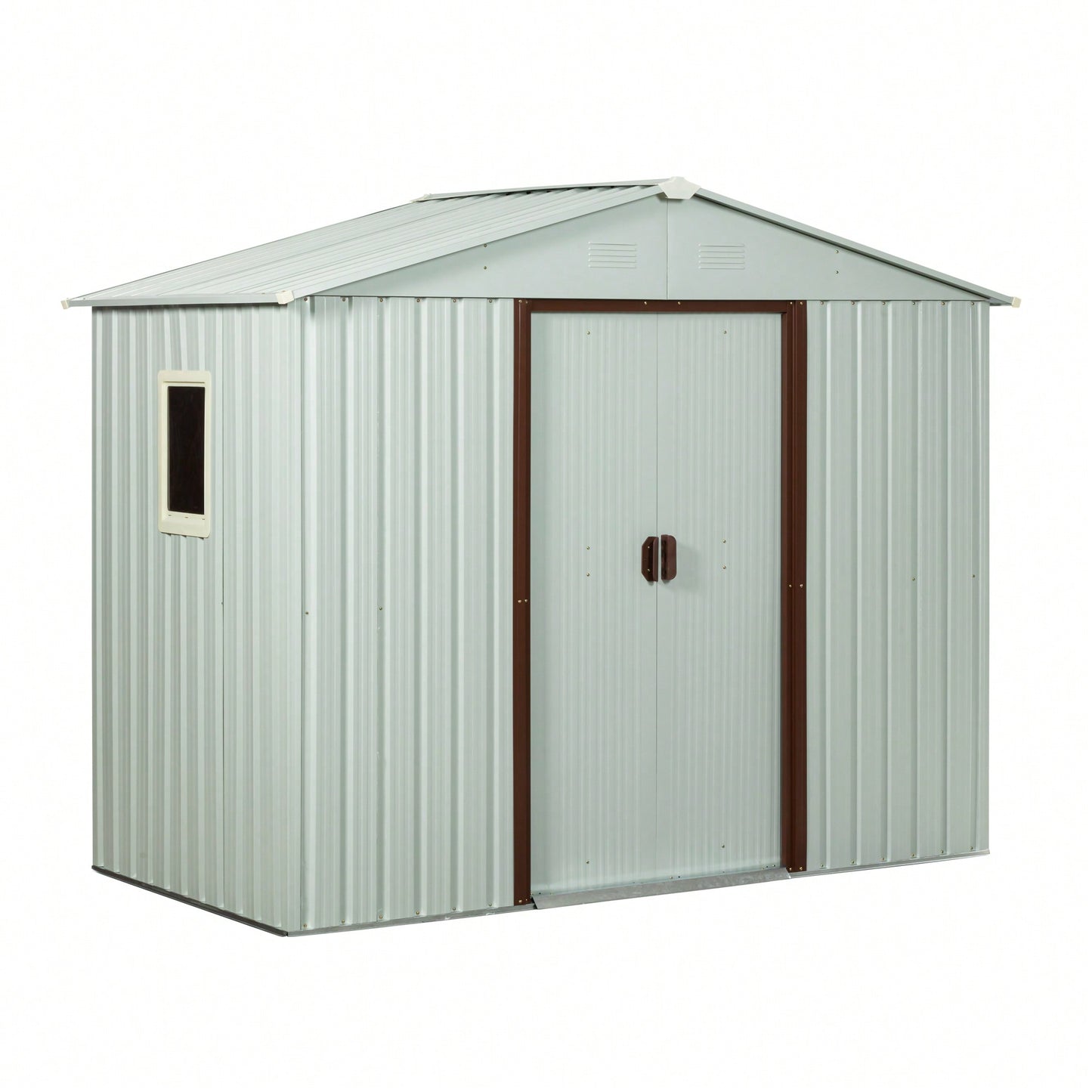 Spacious 6ft X 5ft Outdoor Metal Shed With Window In White - Durable Storage Solution For Garden Tools And Equipment