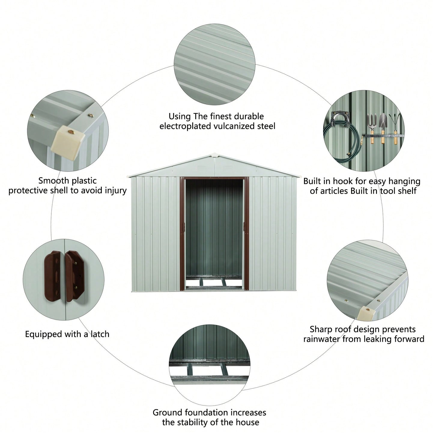 Spacious 6ft X 5ft Outdoor Metal Shed With Window In White - Durable Storage Solution For Garden Tools And Equipment