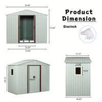 Spacious 6ft X 5ft Outdoor Metal Shed With Window In White - Durable Storage Solution For Garden Tools And Equipment