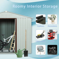 Spacious 6ft X 5ft Outdoor Metal Shed With Window In White - Durable Storage Solution For Garden Tools And Equipment