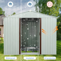 Spacious 6ft X 5ft Outdoor Metal Shed With Window In White - Durable Storage Solution For Garden Tools And Equipment