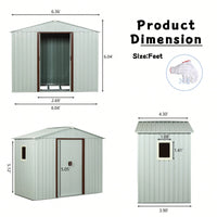 Spacious 6ft X 5ft Outdoor Metal Shed With Window In White - Durable Storage Solution For Garden Tools And Equipment