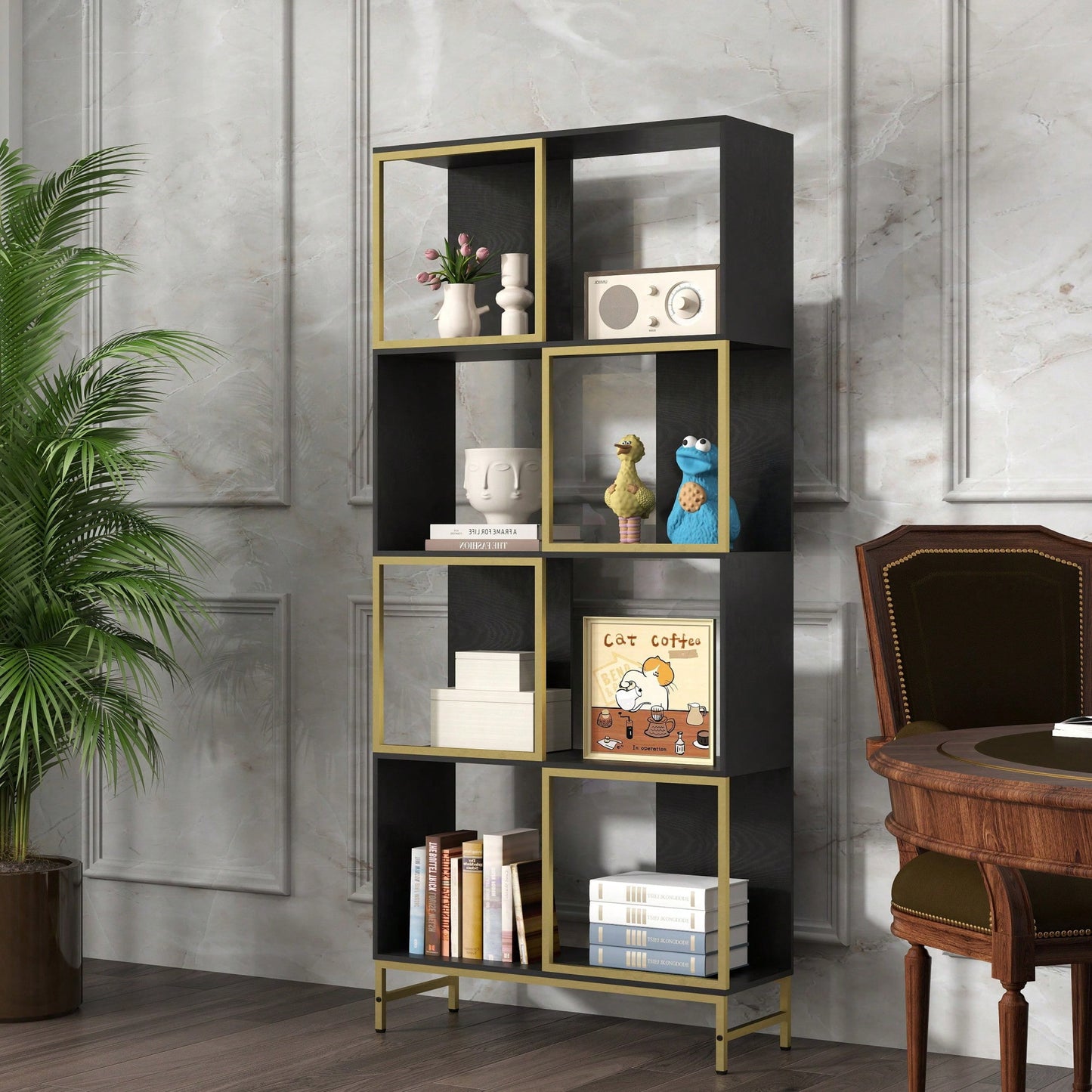 4-Tier Corner Storage Shelves - Versatile Bookcase For Small Space Living Room Organization