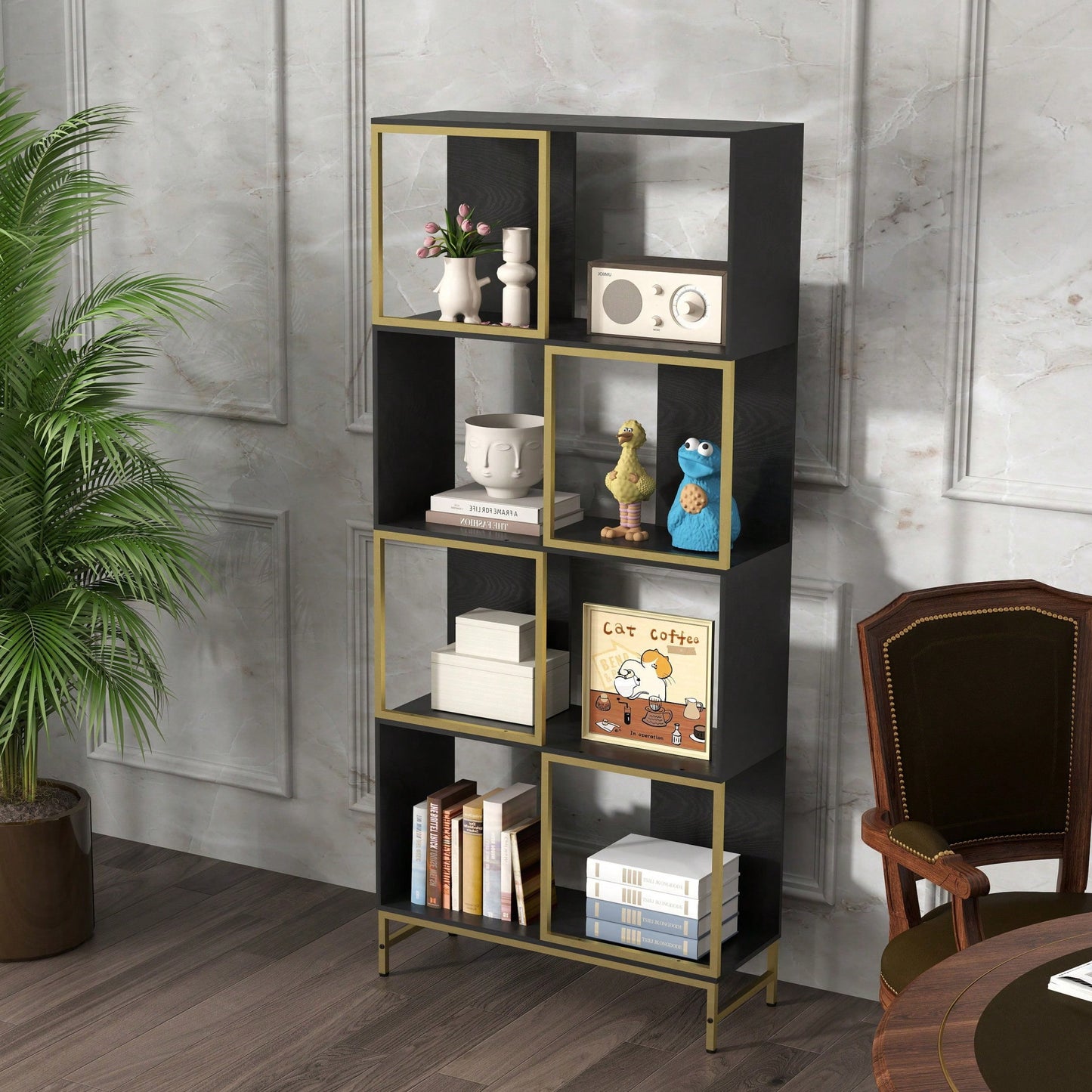 4-Tier Corner Storage Shelves - Versatile Bookcase For Small Space Living Room Organization