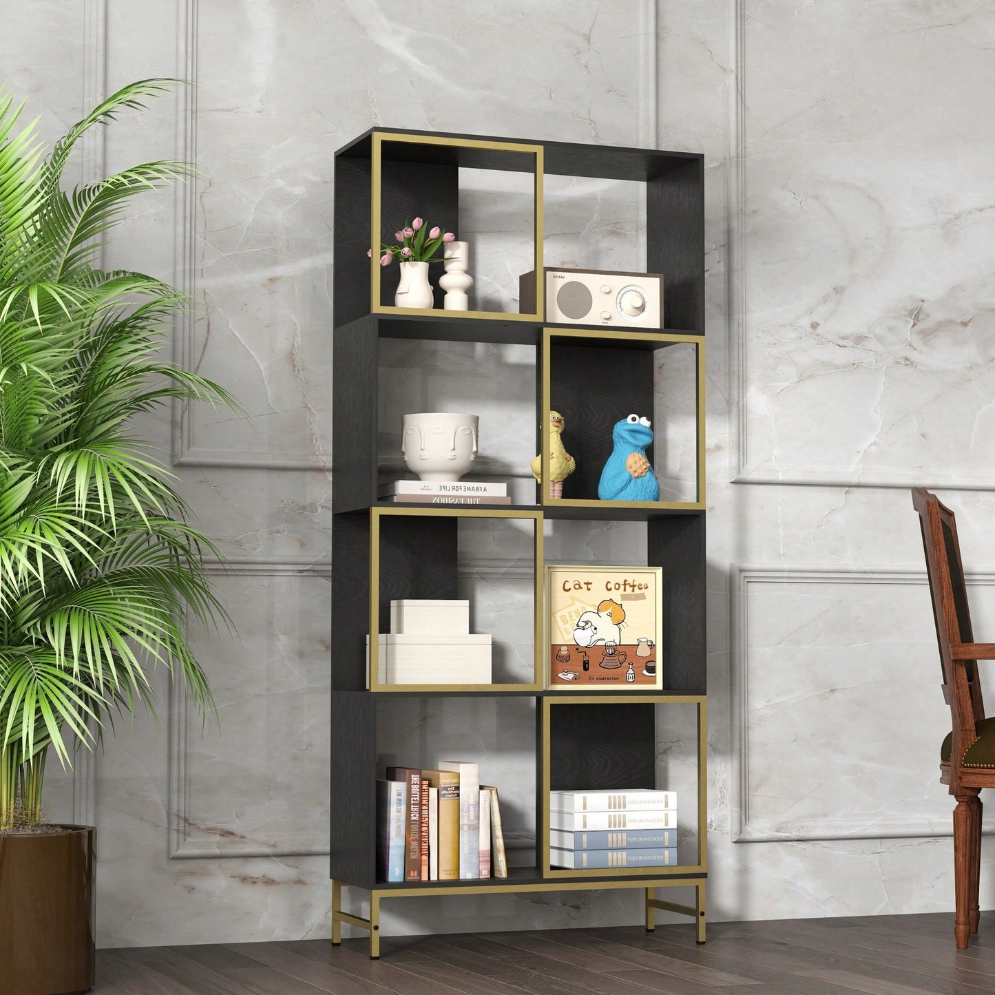 4-Tier Corner Storage Shelves - Versatile Bookcase For Small Space Living Room Organization