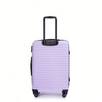 Lightweight 3-Piece ABS Luggage Set With Spinner Wheels And TSA Lock - Lavender Purple Travel Case (20/24/28)