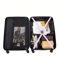 Lightweight 3-Piece ABS Luggage Set With Spinner Wheels And TSA Lock - Lavender Purple Travel Case (20/24/28)