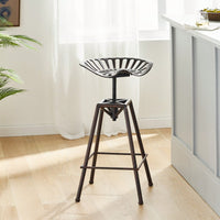 Rustic Farmhouse Barstool With Backrest For Kitchen And Dining Room Settings