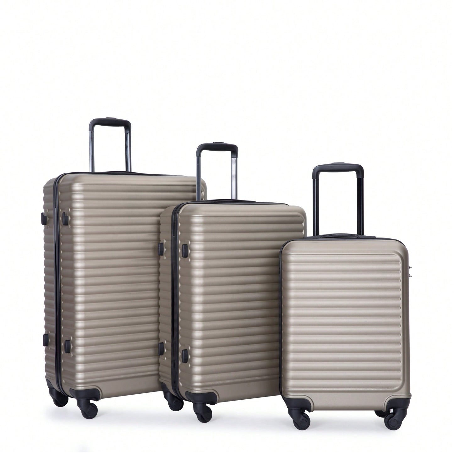 Stylish 3-Piece Lightweight Luggage Set With Spinner Wheels, Two Hooks & TSA Lock - Pink Suits For Travel (20/24/28)