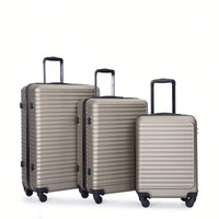 Stylish 3-Piece Lightweight Luggage Set With Spinner Wheels, Two Hooks & TSA Lock - Pink Suits For Travel (20/24/28)