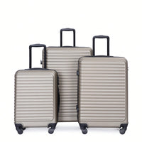 Stylish 3-Piece Lightweight Luggage Set With Spinner Wheels, Two Hooks & TSA Lock - Pink Suits For Travel (20/24/28)
