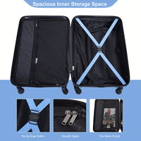 Stylish 3-Piece Lightweight Luggage Set With Spinner Wheels, Two Hooks & TSA Lock - Pink Suits For Travel (20/24/28)