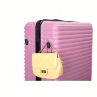 Stylish 3-Piece Lightweight Luggage Set With Spinner Wheels, Two Hooks & TSA Lock - Pink Suits For Travel (20/24/28)