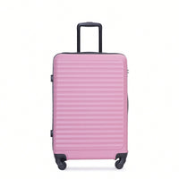Stylish 3-Piece Lightweight Luggage Set With Spinner Wheels, Two Hooks & TSA Lock - Pink Suits For Travel (20/24/28)