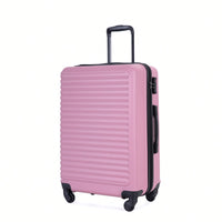 Stylish 3-Piece Lightweight Luggage Set With Spinner Wheels, Two Hooks & TSA Lock - Pink Suits For Travel (20/24/28)