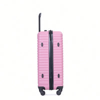 Stylish 3-Piece Lightweight Luggage Set With Spinner Wheels, Two Hooks & TSA Lock - Pink Suits For Travel (20/24/28)