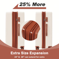 Vibrant 3-Piece Hard-Shell Spinner Luggage Set With TSA Lock - 20", 24", & 28" Sizes Available