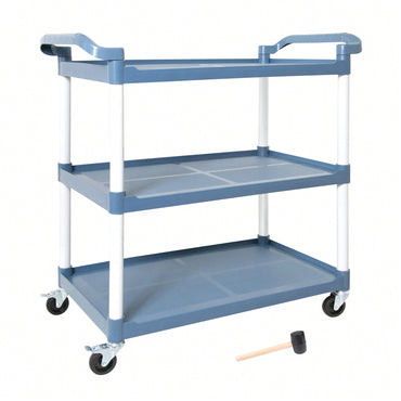 Heavy-Duty 3-Tier Rolling Utility Cart 350lbs Capacity for Home Office Restaurant Warehouse 40.9L x 19.6W x 41.3H