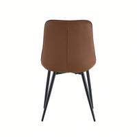 Elegant Brown Fabric Dining Chair With Chic Grid Design