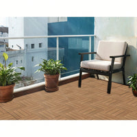 Durable Weather-Resistant Composite Deck Tiles 35-Piece Set for Indoor Outdoor Use Light Coffee 12x12 Inch Perfect for Patios and Balconies