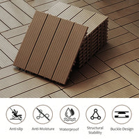 Durable Weather-Resistant Composite Deck Tiles 35-Piece Set for Indoor Outdoor Use Light Coffee 12x12 Inch Perfect for Patios and Balconies