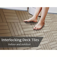 Durable Weather-Resistant Composite Deck Tiles 35-Piece Set for Indoor Outdoor Use Light Coffee 12x12 Inch Perfect for Patios and Balconies