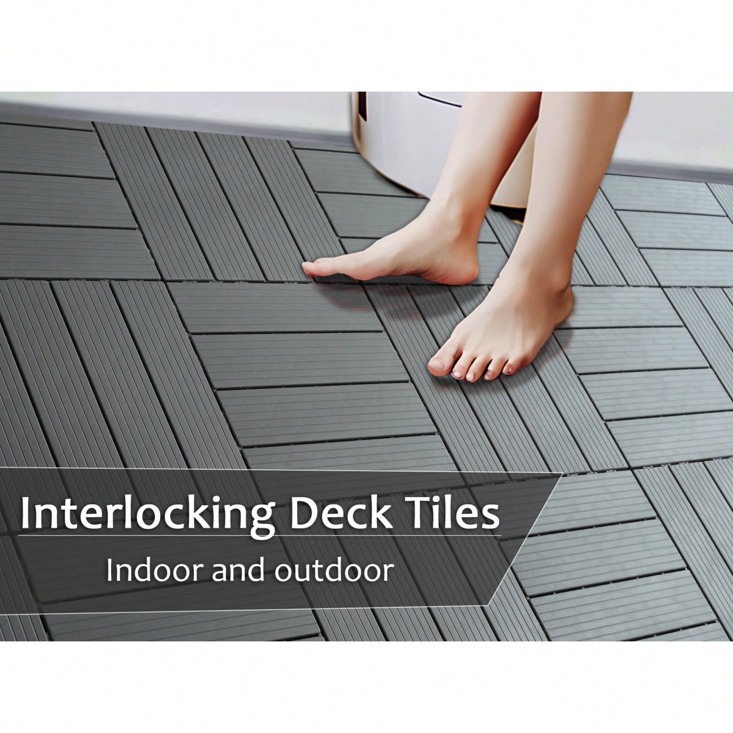 Durable Weather-Resistant Composite Deck Tiles 35-Piece Set for Indoor Outdoor Use Light Coffee 12x12 Inch Perfect for Patios and Balconies