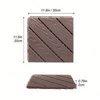 DIY 35-Piece Dark Grey Weather-Resistant Composite Deck Tiles for Patios Balconies Rooftops 12x12 Inch