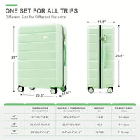 Premium 3-Piece White ABS Hard Shell Luggage Set with TSA Lock 20 24 28 Inch Spinner Wheels