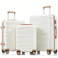 Premium 3-Piece White ABS Hard Shell Luggage Set with TSA Lock 20 24 28 Inch Spinner Wheels