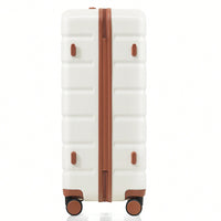 Premium 3-Piece White ABS Hard Shell Luggage Set with TSA Lock 20 24 28 Inch Spinner Wheels
