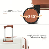 Premium 3-Piece White ABS Hard Shell Luggage Set with TSA Lock 20 24 28 Inch Spinner Wheels