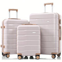 Premium 3-Piece White ABS Hard Shell Luggage Set with TSA Lock 20 24 28 Inch Spinner Wheels