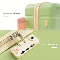 Premium 3-Piece White ABS Hard Shell Luggage Set with TSA Lock 20 24 28 Inch Spinner Wheels