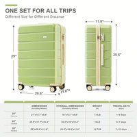 Premium 3-Piece White ABS Hard Shell Luggage Set with TSA Lock 20 24 28 Inch Spinner Wheels