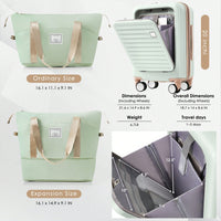 Expandable 4-Piece Luggage Set With USB Port And Cup Holder - Airline Certified Hard Shell Carry-On Bags In Ivory And Gold