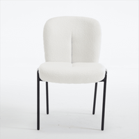 Set Of 2 High Back Iron Dining Chairs Without Armrests For Dining Room, Living Room, Or Balcony