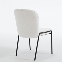 Set Of 2 High Back Iron Dining Chairs Without Armrests For Dining Room, Living Room, Or Balcony
