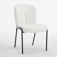 Set Of 2 High Back Iron Dining Chairs Without Armrests For Dining Room, Living Room, Or Balcony