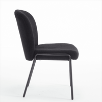 Set Of 2 High Back Iron Dining Chairs Without Armrests For Dining Room, Living Room, Or Balcony