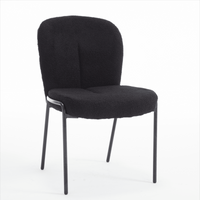 Set Of 2 High Back Iron Dining Chairs Without Armrests For Dining Room, Living Room, Or Balcony