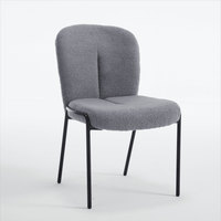 Set Of 2 High Back Iron Dining Chairs Without Armrests For Dining Room, Living Room, Or Balcony