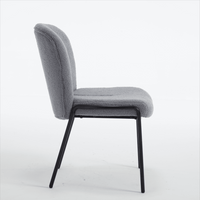 Set Of 2 High Back Iron Dining Chairs Without Armrests For Dining Room, Living Room, Or Balcony