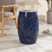 Elegant 12-Inch Dark Blue Side Table For Stylish Living Spaces