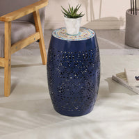 Elegant 12-Inch Dark Blue Side Table For Stylish Living Spaces