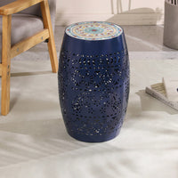 Elegant 12-Inch Dark Blue Side Table For Stylish Living Spaces