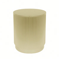 Elegant Gold Finish Round Side Table With Vertical Line Design For Modern Living Spaces