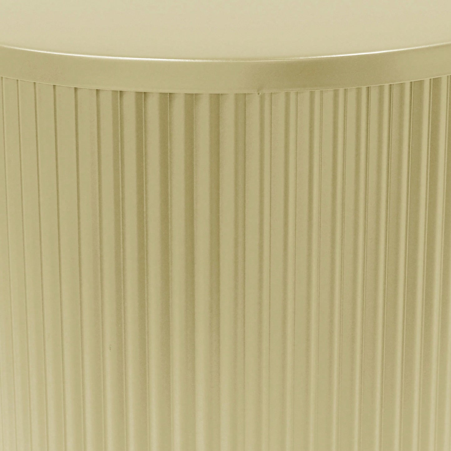 Elegant Gold Finish Round Side Table With Vertical Line Design For Modern Living Spaces