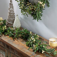 54-Inch Elegant Snowberry Green Garland For Holiday Decor And Festive Arrangements